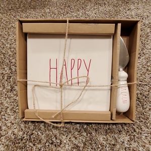 Rae Dunn Happy/falala Cheese Knife Cut